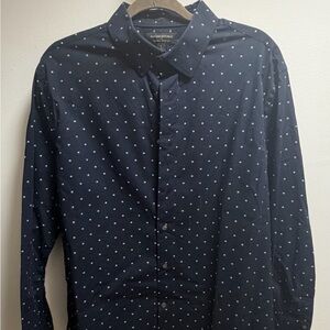 Banana Republic Men's Dark Blue Dot Shirt